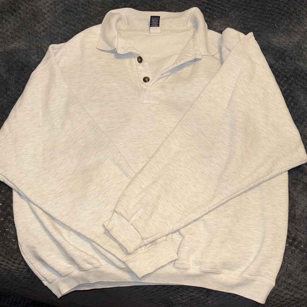 Lands' End Light Gray Fleece-Lined Shirt